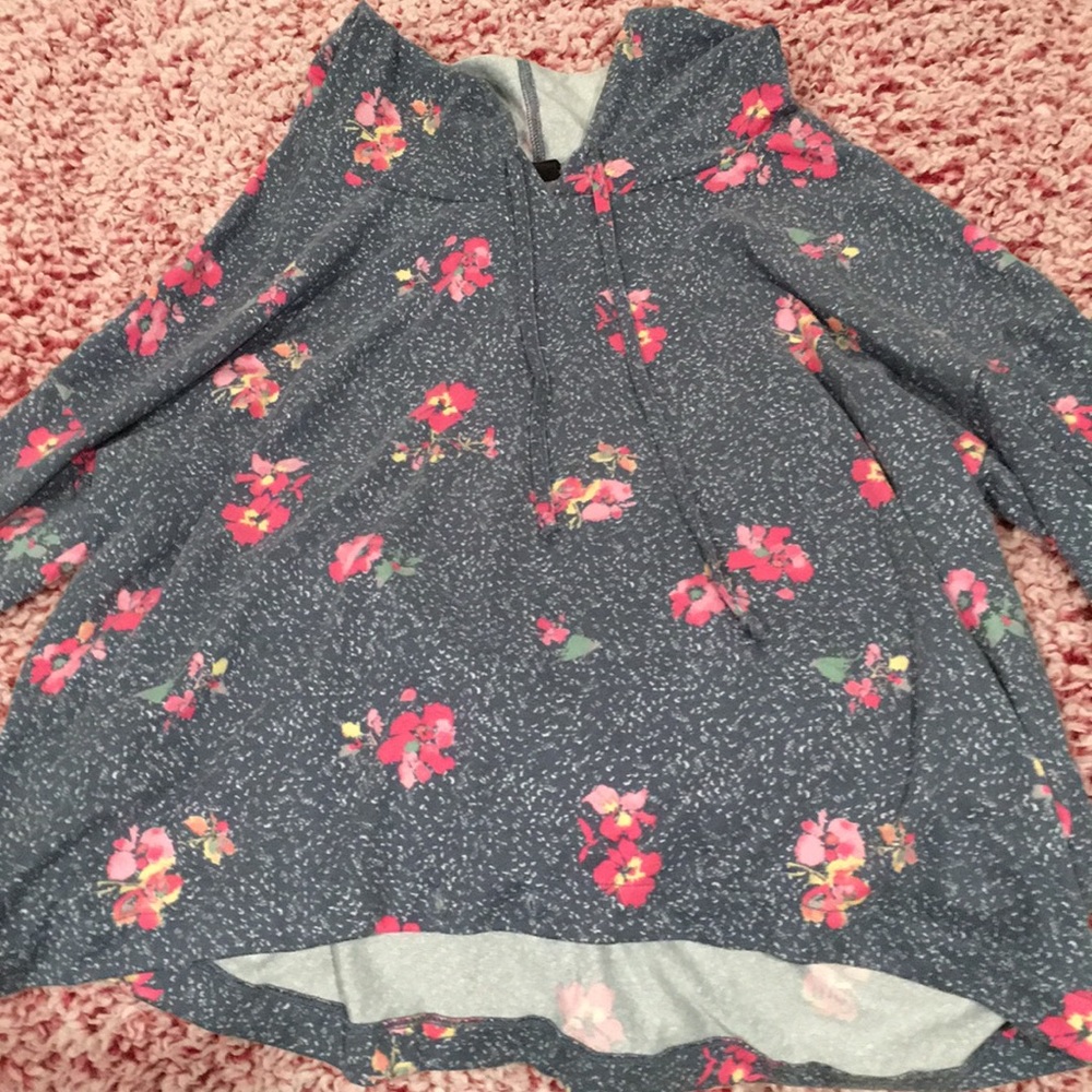 M floral printed pullover hoodie from free press